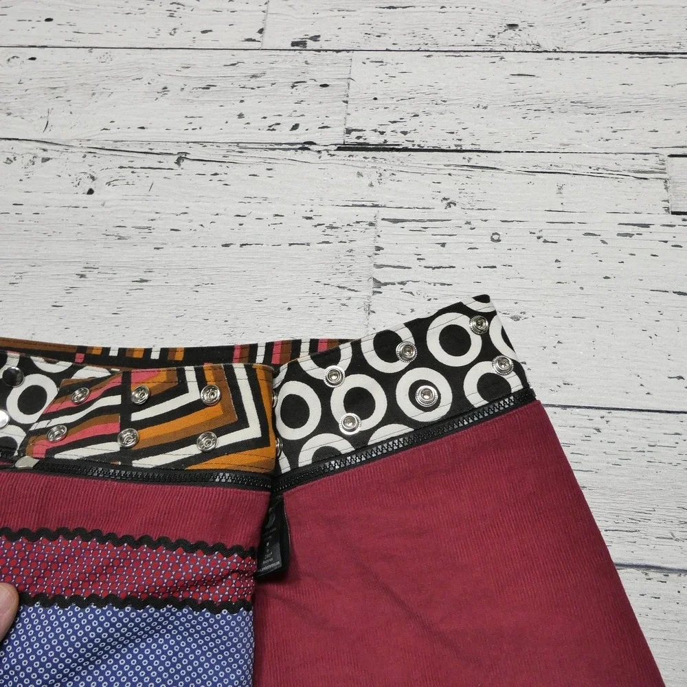 Zand Amsterdam Skirt Womens One Size Red Wrap Reversible Pocket Belt Boho